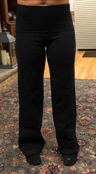 Lululemon fold down flowy yoga pant Black Size 2 - $55 (54% Off Retail) -  From Abbe