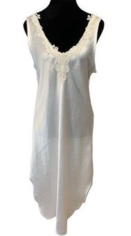 80s White Lace Scoop Neck Dress