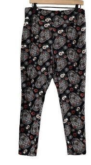 Terra Sky Womens Plus Size 1X Halloween Skull High Rise Full