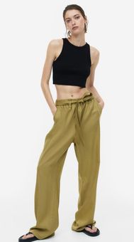 H&M High Waist Green Tied Waist Wide Leg Pants Size 6 - $26 New With Tags -  From Elocin