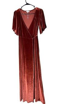 Meghan Velvet Wrap Maxi Dress | Spice