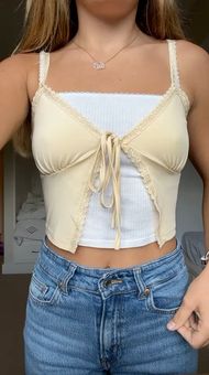 Lace Trim Cami Yellow