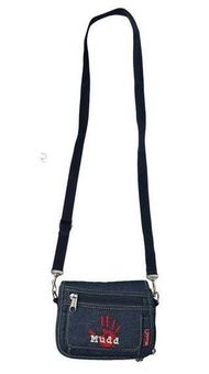 Vintage 90s Navy Faux Leather Crossbody Bag Purse