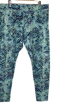 Soft Surroundings Large Have to Have Leggings Turquoise Blue Tropical, Large  - $20 - From CuratedBy