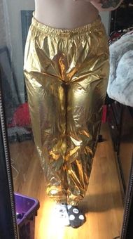 gold trash bag