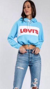 Levi's cinched cropped hoodie Blue - $26 (61% Off Retail) - From Marie