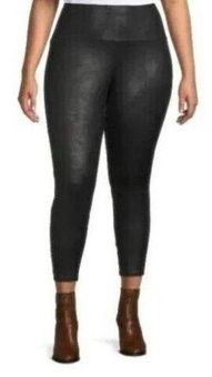 Terra & Sky Women's Plus Skinny Leggings Black Leather Look Size