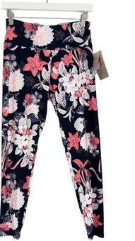 Balance Collection NWT Women's 7/8 Length Leggings Floral Blue