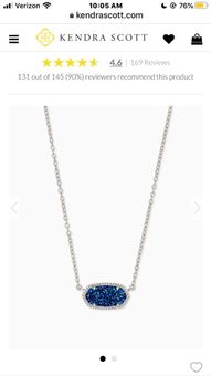 Kendra Scott Elisa Silver Pendant Necklace In Blue Drusy - $26 (61