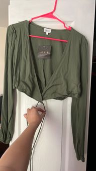 Klimaanlæg rutine indebære Le lis Long Sleeve Wrap Top Green Size L - $20 - From Chloe