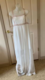 BCBGMAXAZRIA NWT Sleeveless Off White copper Maxi Dress White Size