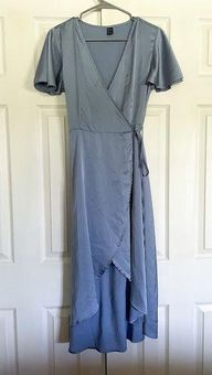 SheIn Blue Gray Wrap Maxi Dress Size M - $10 - From Cat