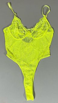 Floral Lace Teddy in Yellow