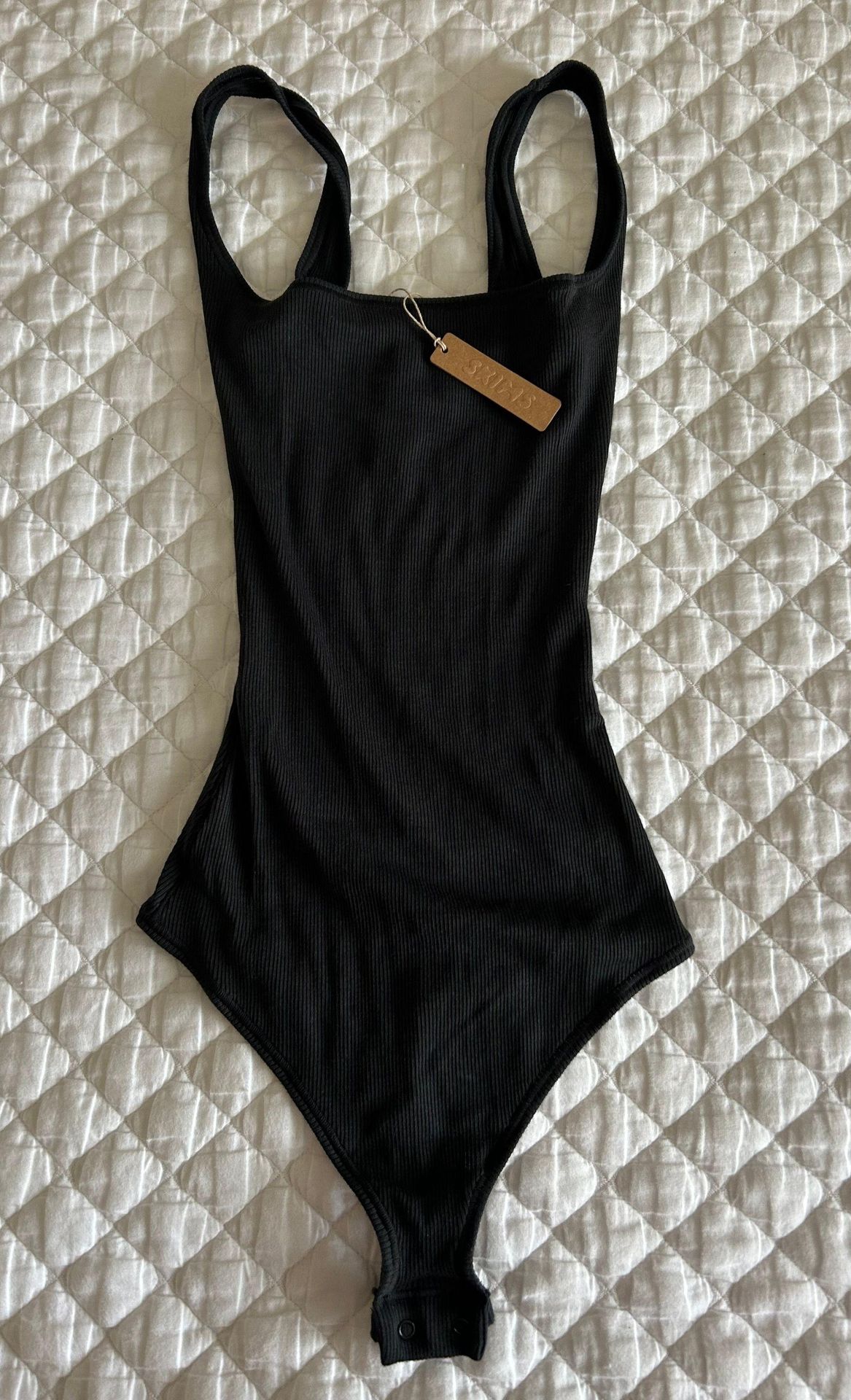 SKIMS Cotton Rib Bodysuit - Black