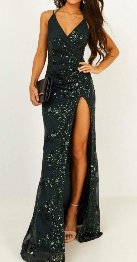 Showpo Out Till Dawn Maxi Dress In Emerald Sequin Green Size 6 - $67 (21%  Off Retail) - From abby