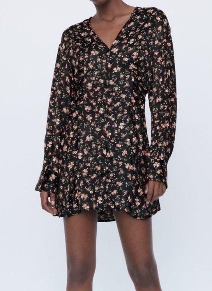 ZARA floral print mini dress Medium 4661/302 Multi - $46 New With Tags -  From Karina