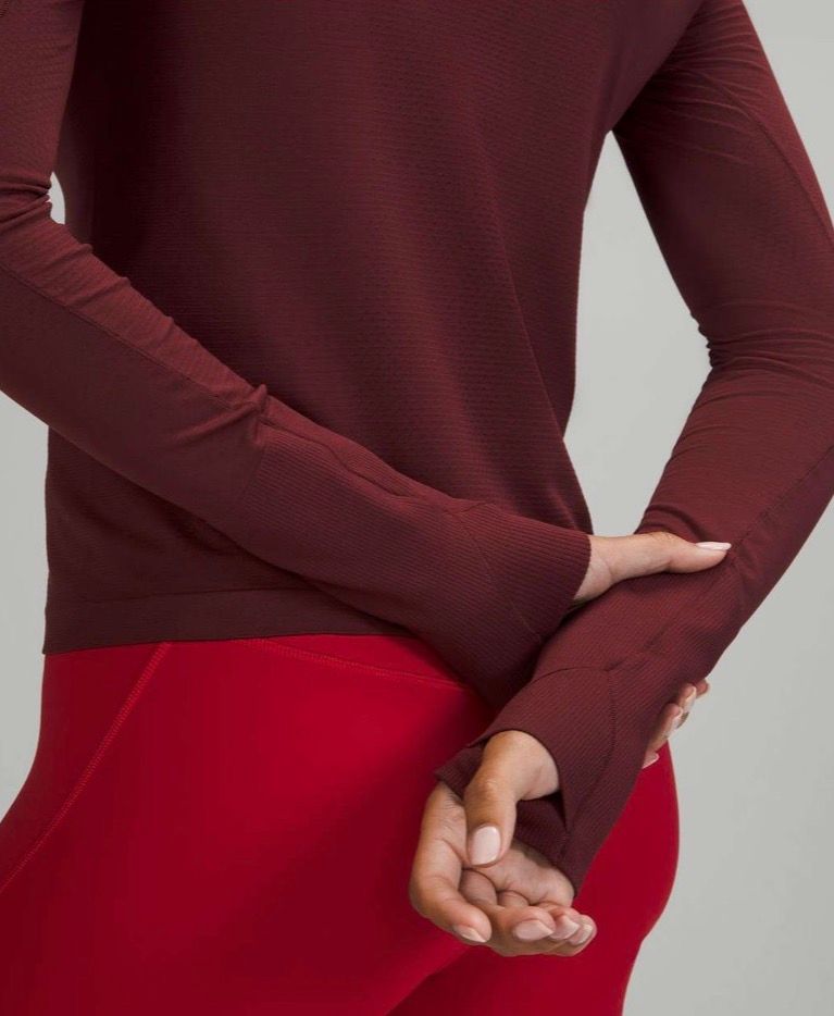 Lululemon Swiftly Tech Long Sleeve Shirt 2.0 *Race Length Red Merlot / Red  Merlot 4 - $80 - From Eden