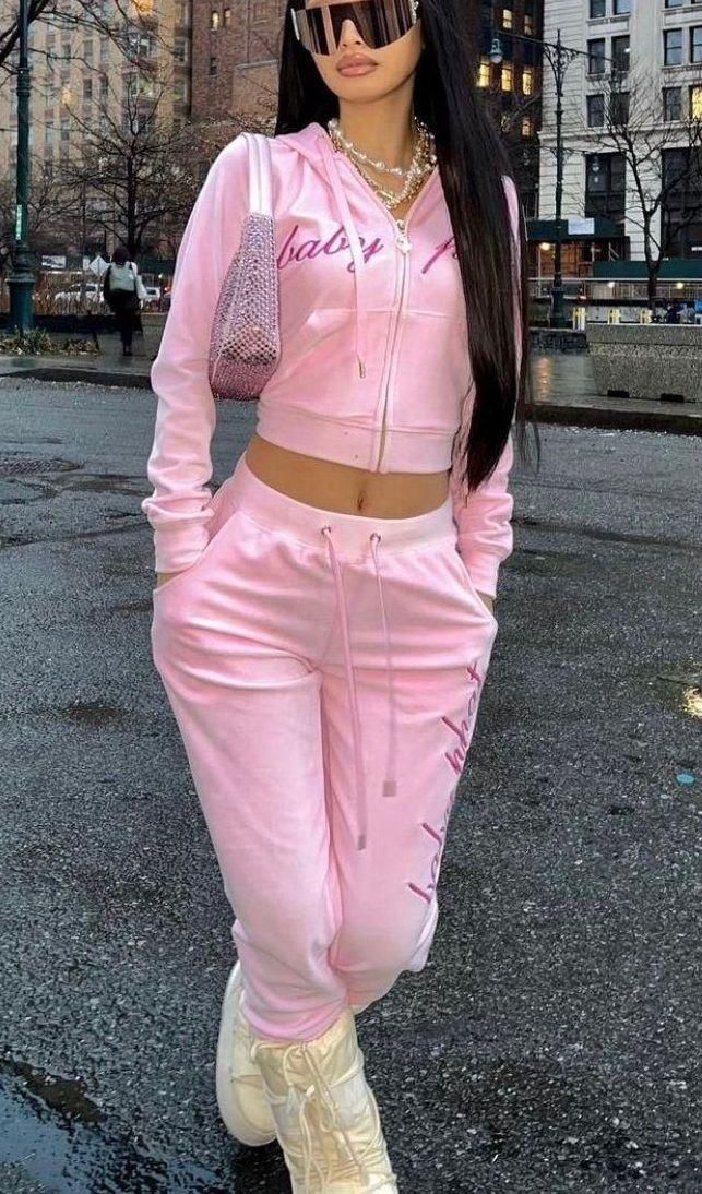 Baby Phat Y2k Pink Velour Tracksuit Size M - $133 New With Tags