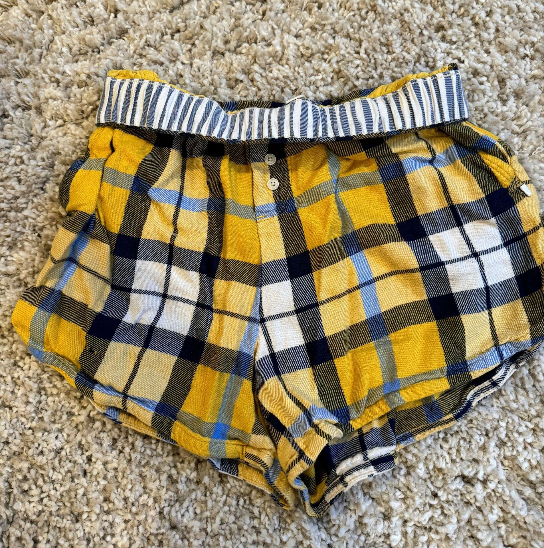 Aerie Plaid Pajama Shorts Yellow - $13 (62% Off Retail) - From Paige