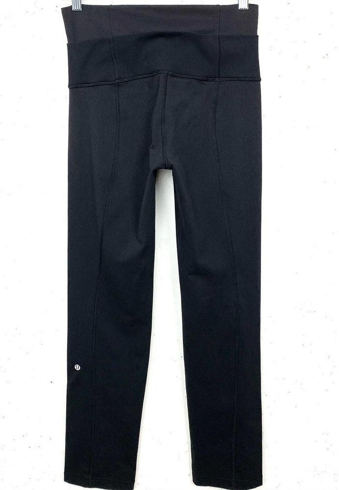 Lululemon Womens Double Waistband Legging Pants Black Athletic Stretchy  Size 4 - $29 - From Erica