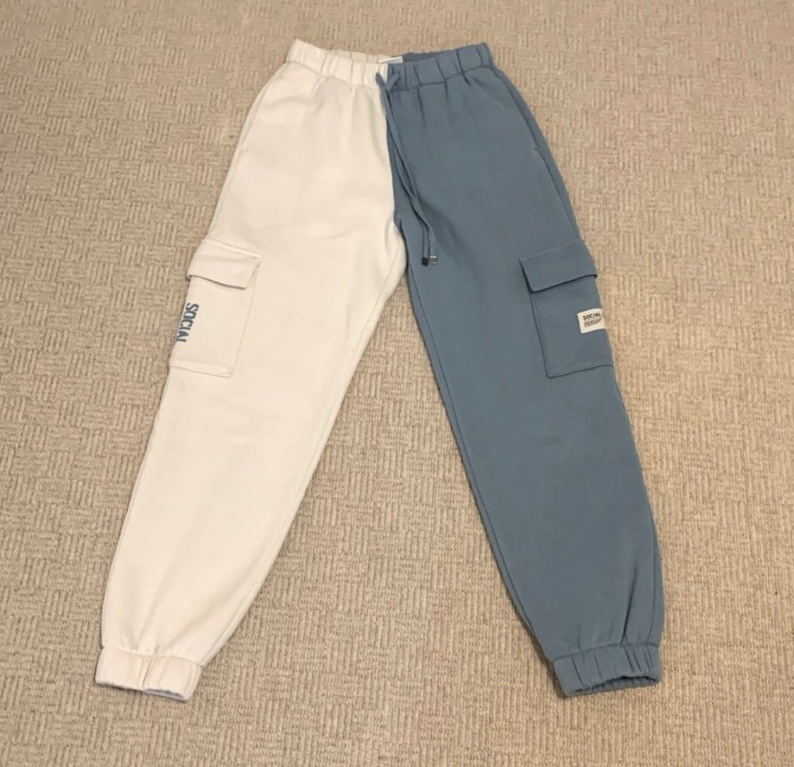 Hollister Social Tourist - blue and off white sweatpants with drawstring  Size XS - $15 (70% Off Retail) New With Tags - From Jacey