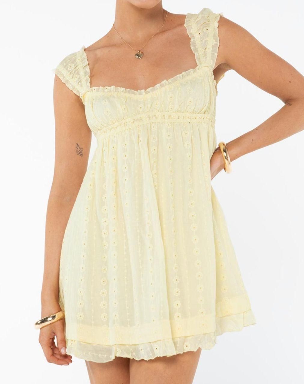 Princess Polly Carlita Mini Dress Yellow Size 2 - $21 (66% Off Retail) -  From Iva