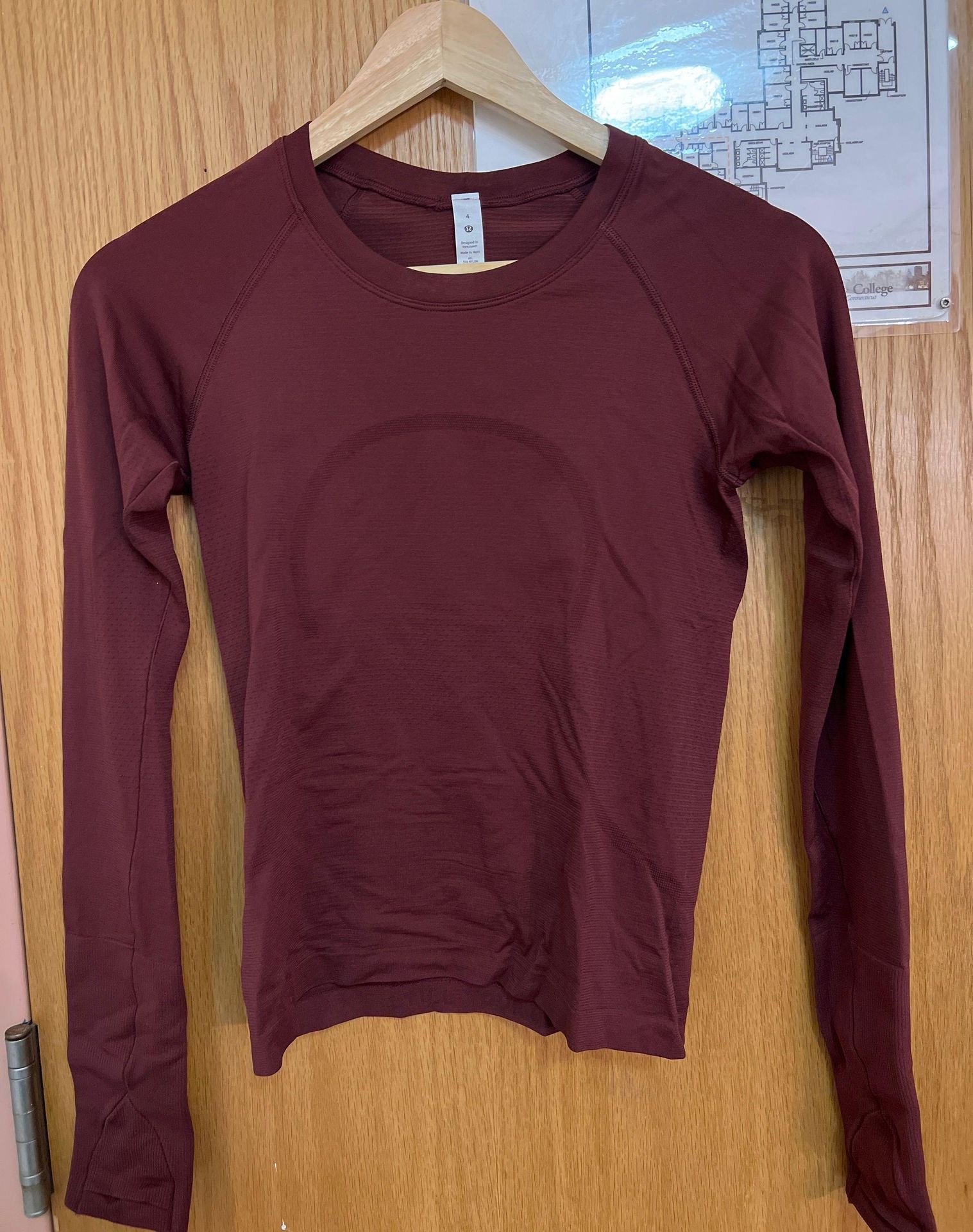 Lululemon Swiftly Breathe Long Sleeve - Red Merlot / Red Merlot