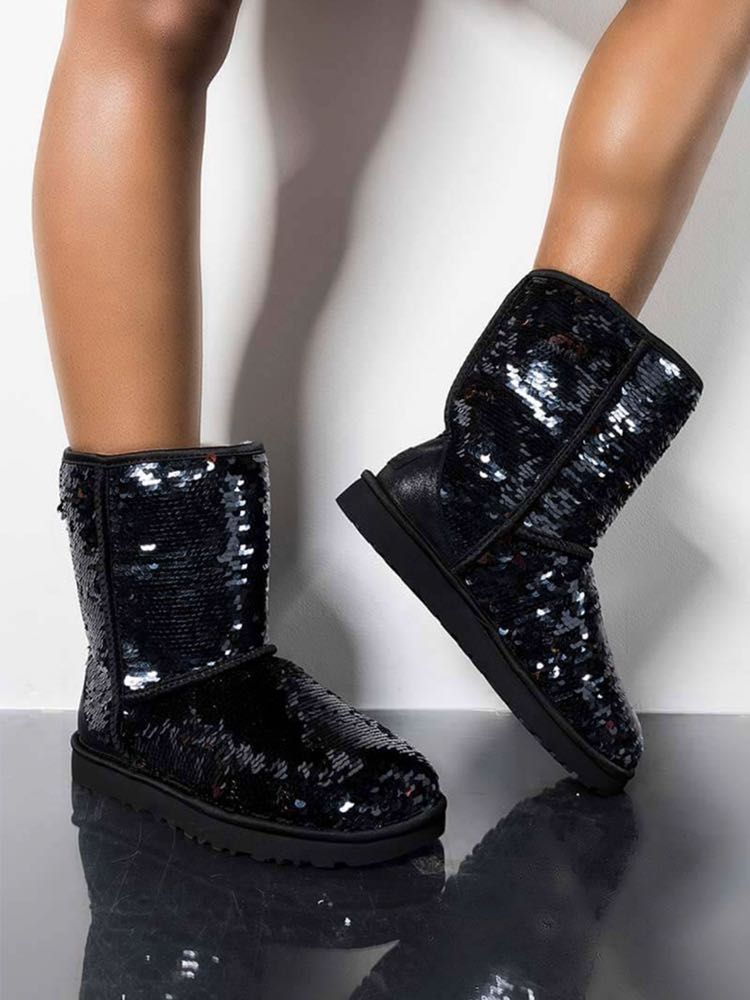 UGG Short Black Sequin Boots Size 5 25 84 Off Retail From Sophia