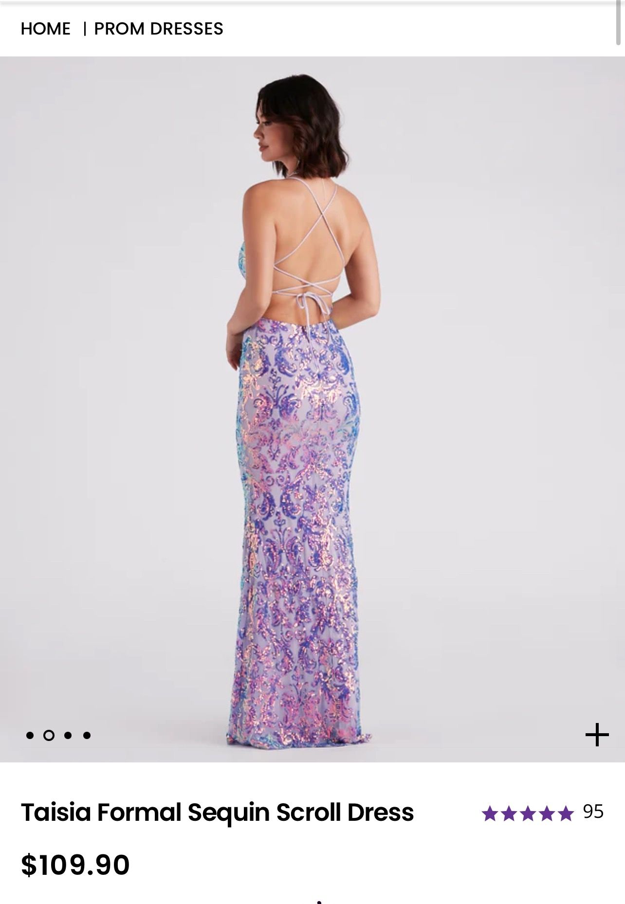 Windsor Taisa Formal Sequin Scroll Dress Purple Size L - $25 (77% Off  Retail) - From Chloe