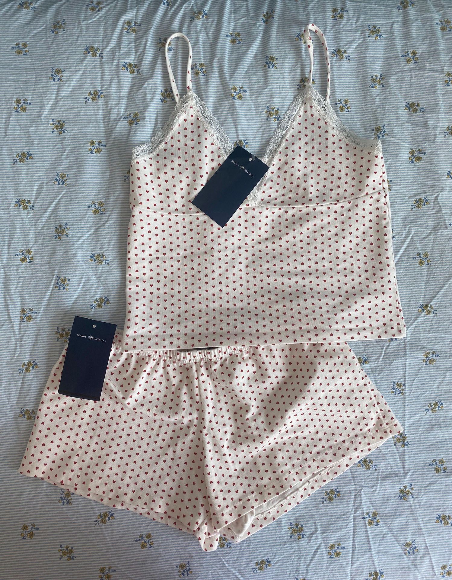 Brandy Melville Heart Pajama Set White - $50 New With Tags - From Beatrice