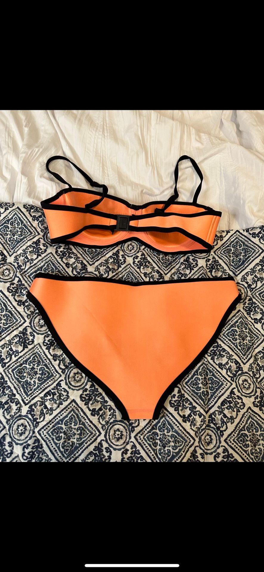 Triangl Neoprene orange bathing suit