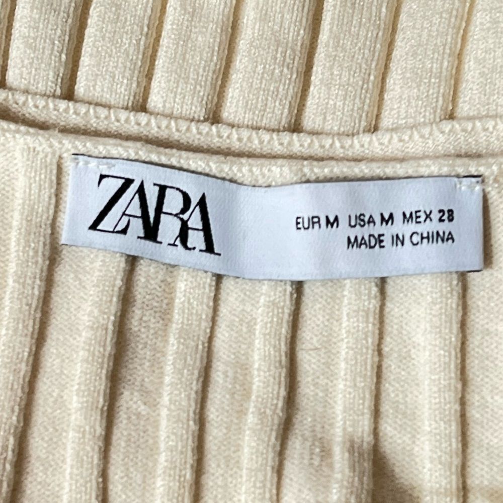 Zara, Sweaters, Zara Nwt Ribbed Knit Cropped Sweater Size M Cream