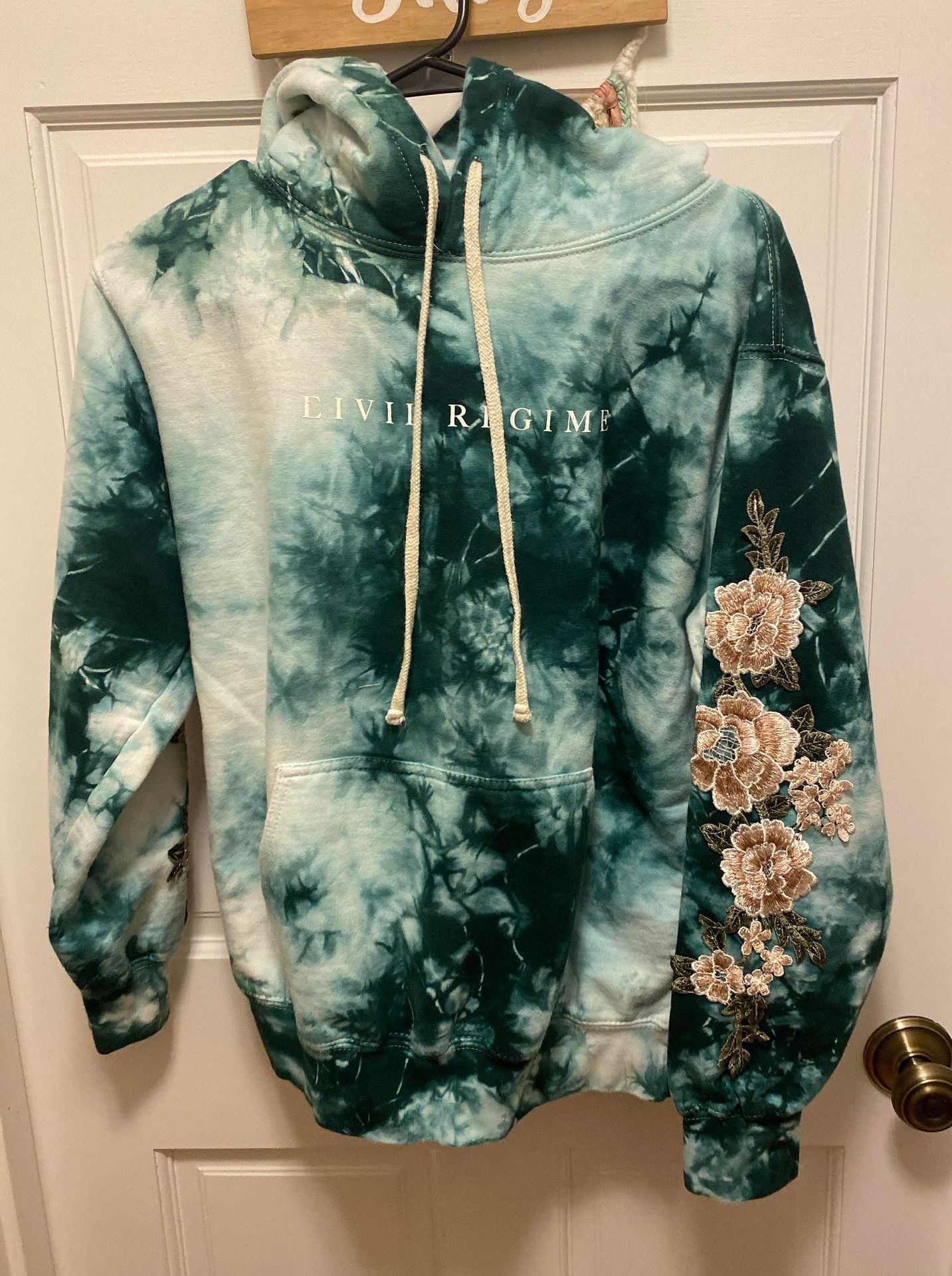 Civil Regime Blanco Roses Hoodie Blue 55 26 Off Retail From Stevie