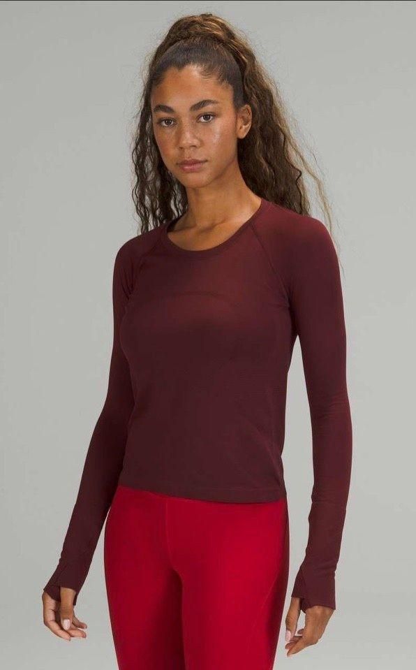 Lululemon Swiftly Tech Long Sleeve Shirt 2.0 *Race Length Red Merlot / Red  Merlot 4 - $80 - From Eden