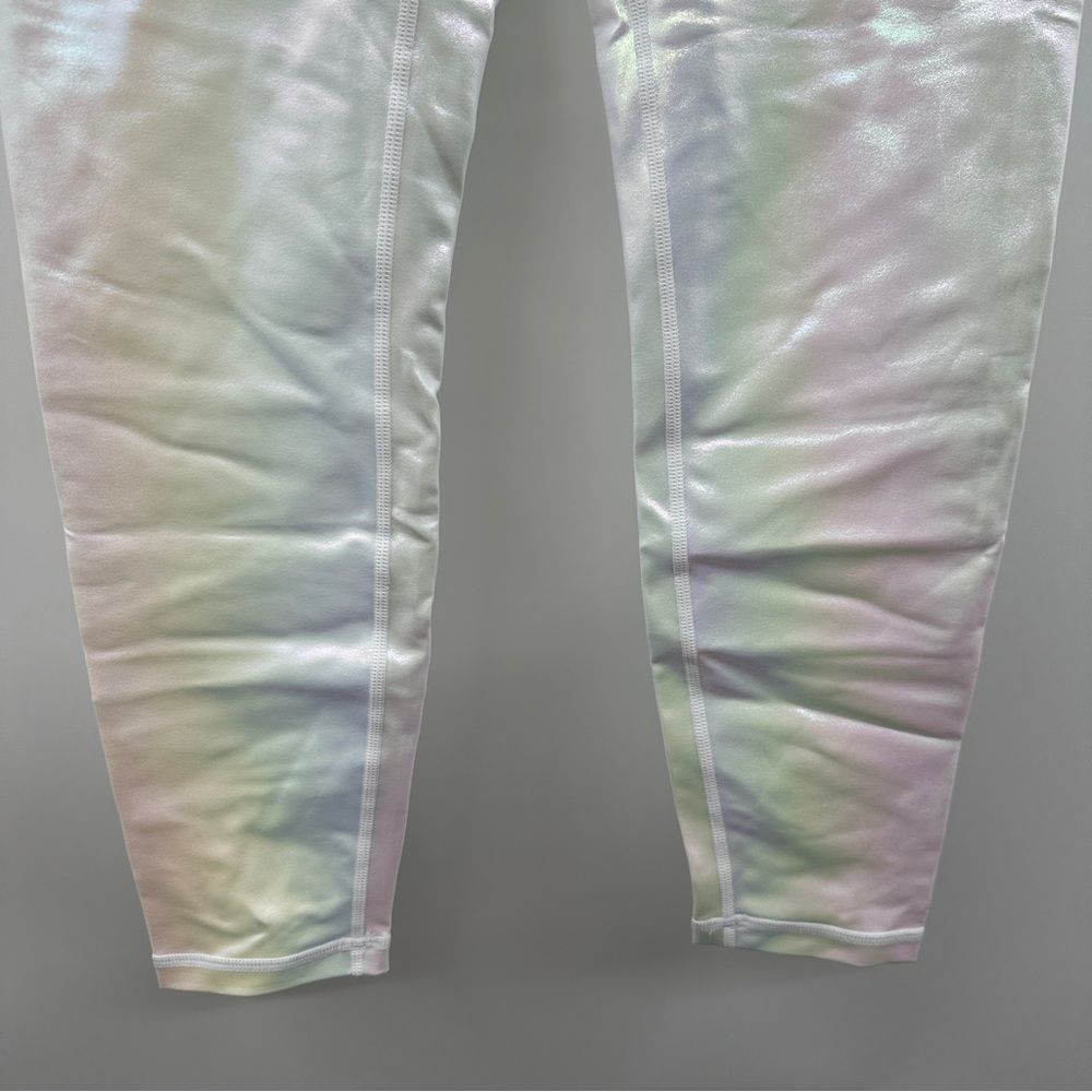 Zyia Active High Rise Iridescent Shimmer White Unicorn Lux Cropped Leggings  6-8 - $25 - From Amber