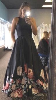 black prom dress with roses at the ...