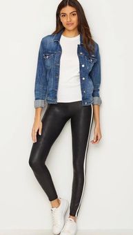 Faux Leather Stripe Leggings