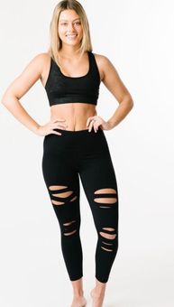 RIPPED LEGGINGS-BLACK