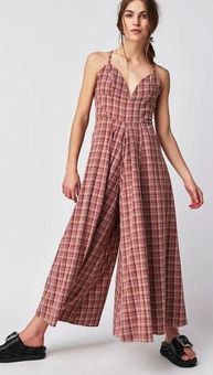 Free People Kaia Plaid Jumpsuit Multiple Size XS 135 From Jordan