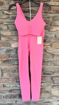 Wilo Activewear Two Piece Pink Ribbed Set - $60 (43% Off Retail