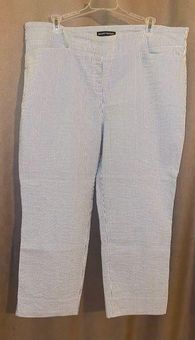 Hilary Radley Women’s Blue And White Striped Cropped Pants / Various Sizes