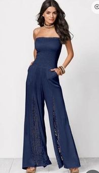 Smocked Bandeau Jumpsuit in, VENUS