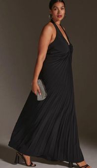 Pleated Halter Midi Dress