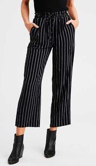 American Eagle Outfitters Black Striped Wide Leg Pant 10 From