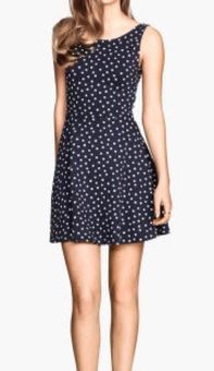 h&m blue polka dot dress