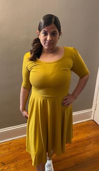 LuLaRoe Nicole Dress Solid Mustard Yellow Size XL - $20 (58% Off