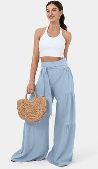 Halara Breezeful High Waisted Shirred Lace Up Wide Leg Flowy Pants M NWT  Size M - $42 New With Tags - From K