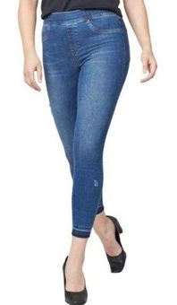 SPANX Distressed Skinny Jeans Legging Stretch Medium Wash Denim