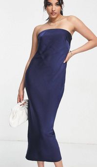 Bandeau Midi Dress Blue