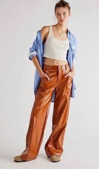 Free People: Star-Crossed Lovers Vegan Straight-Leg Pants